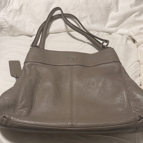 Coach Handbags - Coach Taupe Leather Shoulder Bag